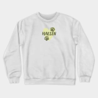 Halsin heart and bear paws green Crewneck Sweatshirt